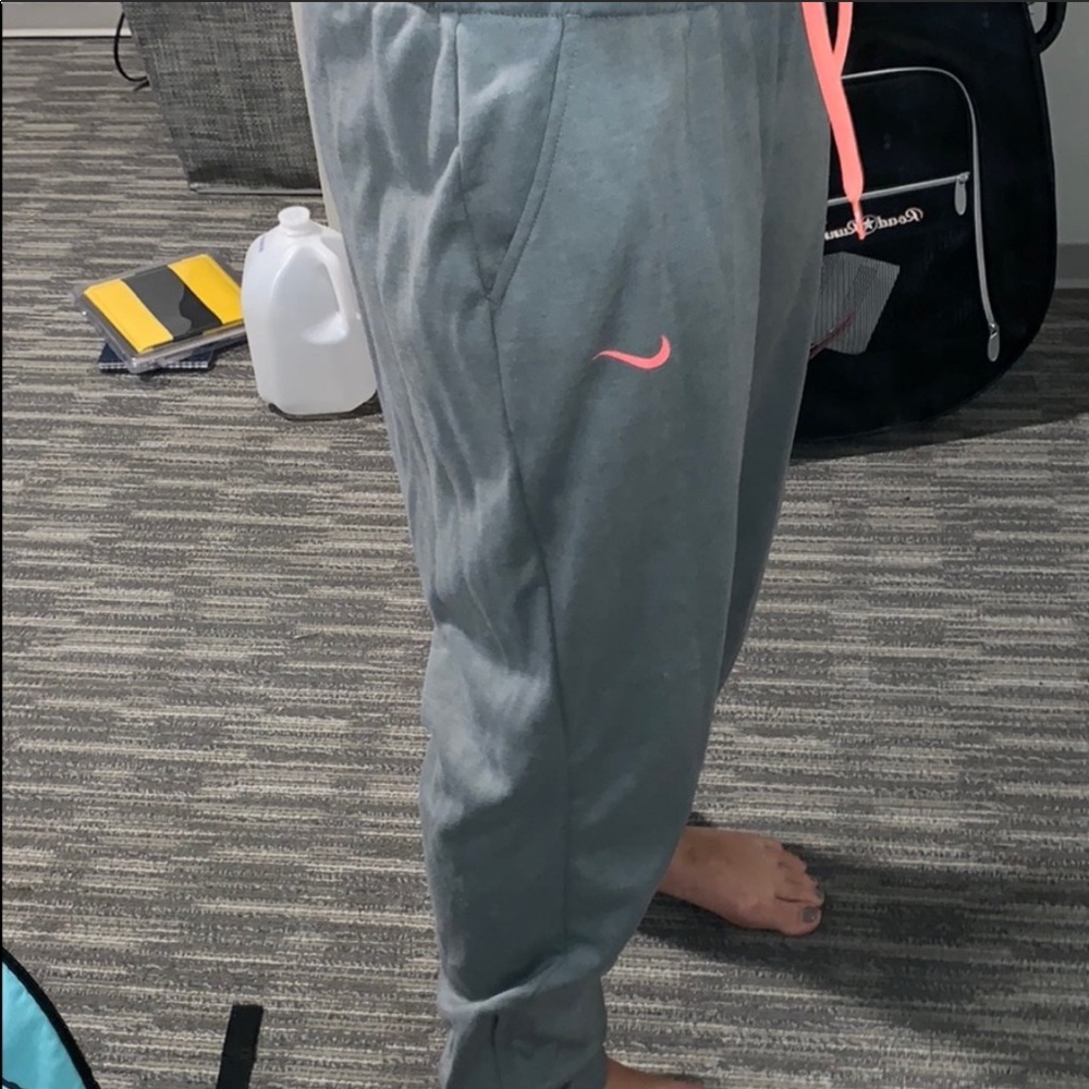 Nike sweatpants gray and pink